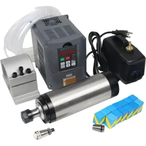 2 2 kw water cooled spindle motor and vfd set 24 000 rpm with 80 w pump and 6 m pipe 1