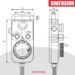 6 axis cnc remote handwheel for siemens and mitsubishi systems with emergency stop and selectable axis 2