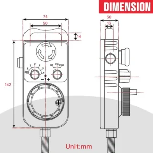 6 axis cnc remote handwheel for siemens and mitsubishi systems with emergency stop and selectable axis 2