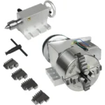 k12 100mm cnc rotary indexing table kit with 6 1 ratio 4 jaw chuck and nema 23 motor 1