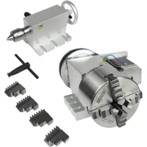 k12 100mm cnc rotary indexing table kit with 6 1 ratio 4 jaw chuck and nema 23 motor 1
