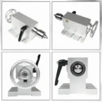 k12 100mm cnc rotary indexing table kit with 6 1 ratio 4 jaw chuck and nema 23 motor 4