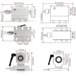 k12 100mm cnc rotary indexing table kit with 6 1 ratio 4 jaw chuck and nema 23 motor 9